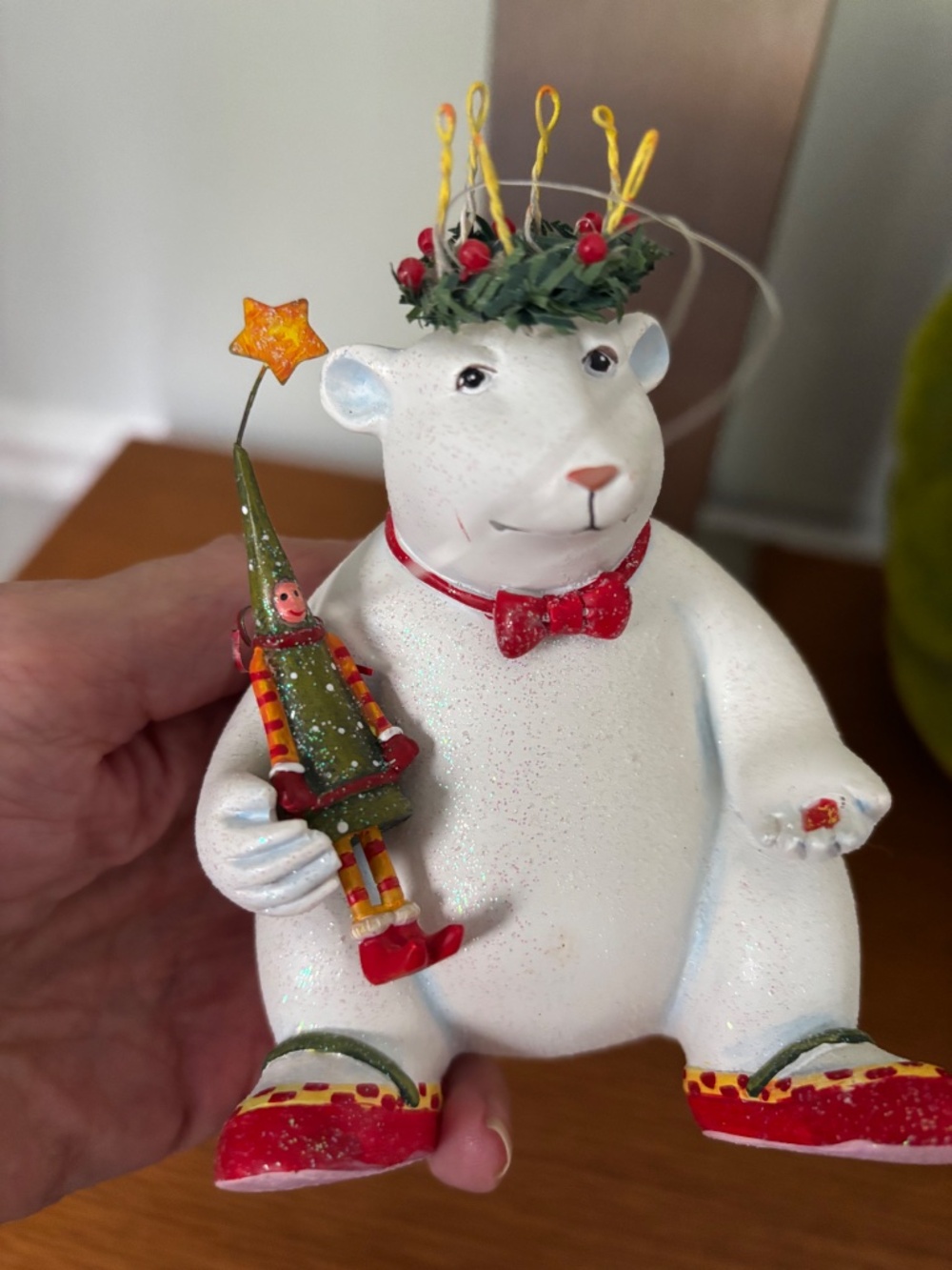 Vintage Patience Brewster Krinkles polar bear christmas ornament